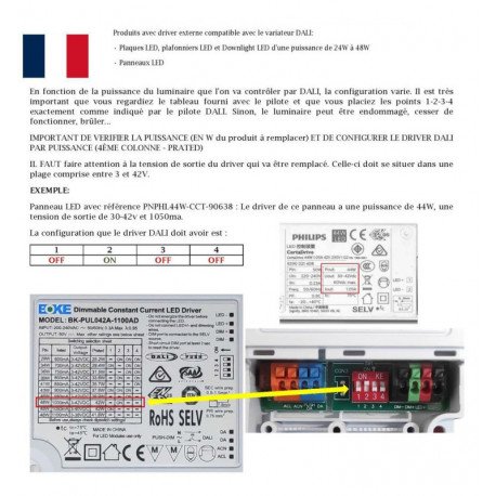DALI dimbare led-driver 42W multicurrent 600-1100mA IP20