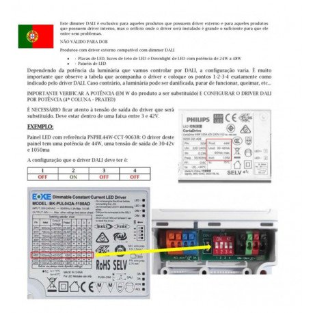 DALI dimbare led-driver 42W multicurrent 600-1100mA IP20