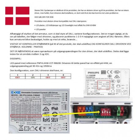DALI dimbare led-driver 42W multicurrent 600-1100mA IP20