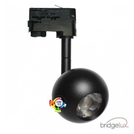 LED schijnwerper 10W voor driefase carril zwart CRI+93 24°