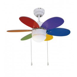Led-plafondventilator RAINBOW 53W 76 cm met E27-licht