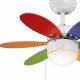 Led-plafondventilator RAINBOW 53W 76 cm met E27-licht