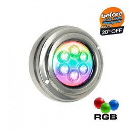 LED-schijnwerper RGB onderwater 6W voor zwembad IP68 316 roestvast staal