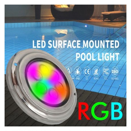Foco LED RGB sumergible 6W para piscina IP68 acero 316