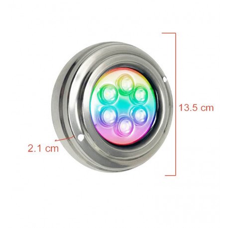 LED-schijnwerper RGB onderwater 6W voor zwembad IP68 316 roestvast staal