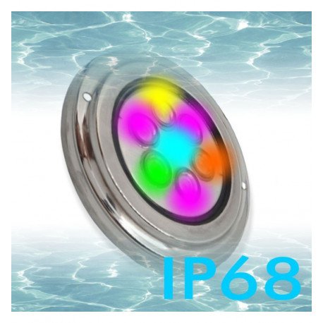 Foco LED RGB sumergible 6W para piscina IP68 acero 316