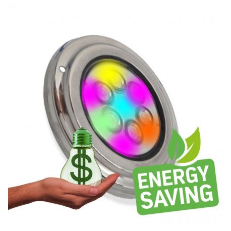 LED-schijnwerper RGB onderwater 6W voor zwembad IP68 316 roestvast staal