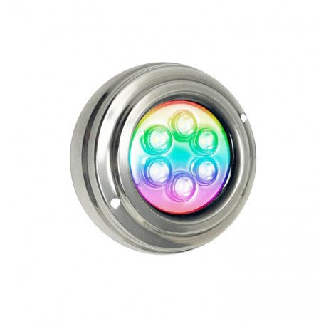 Foco LED RGB sumergible 6W para piscina IP68 acero 316