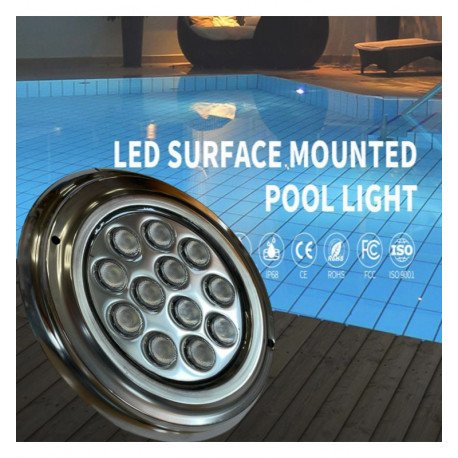 Foco LED sumergible 18W piscina IP68 acero inoxidable 316