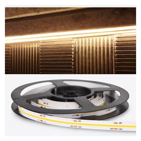 COB ledstrip 24V 15W/m CRI90 continu licht 512 LED/m 5m