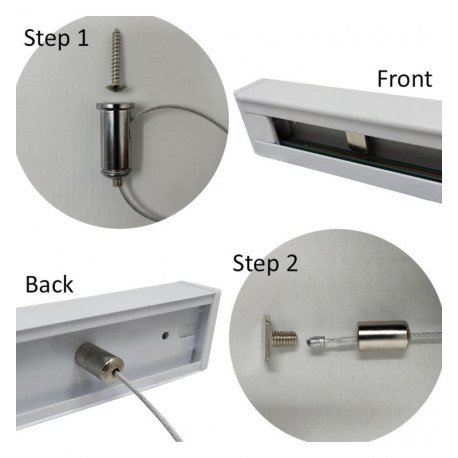 Kabelophangset voor 1-fase led-rail hangend (1 meter)