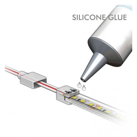 Kit silicona IP65 para tiras LED 10mm con conector y funda
