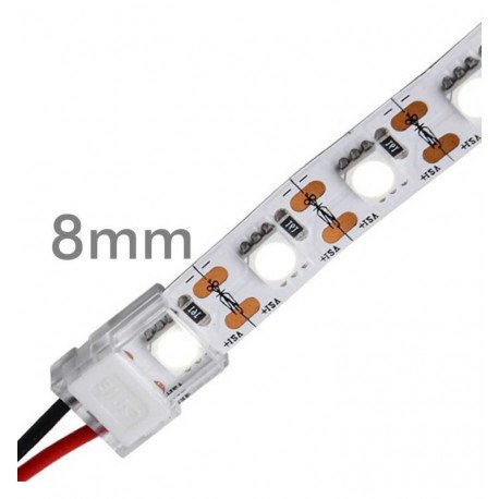 Conector tiras LED COB y SMD 8mm IP20 sin soldar