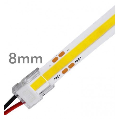 Connector voor ledstrips COB en SMD 8mm, IP20, zonder solderen