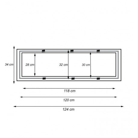 Marco empotrable para Panel LED 120x30 en aluminio blanco