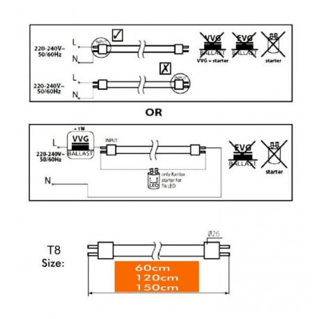 LED-buis 9W 60cm glas hoge lichtopbrengst OSRAM-chip