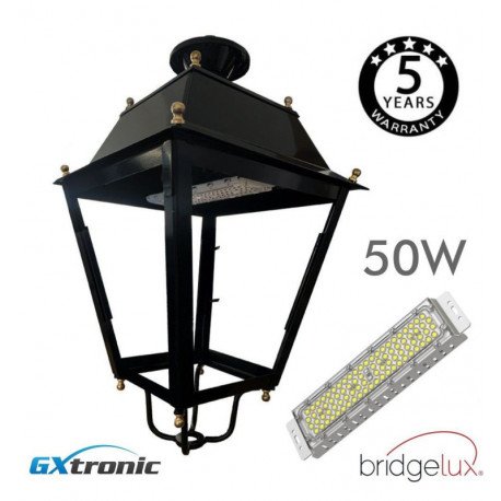Led-straatverlichting Villa Acero 40W-50W buiten, zwart