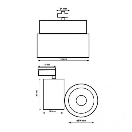 LED-schijnwerper 40W voor 1-fase rail 60° wit PHILIPS