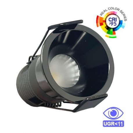 LED Downlight FREYA 2W-4W-6W 3CCT COB 24° UGR11 Black Chrome