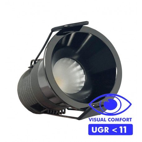 Inbouw led downlight 2W-4W-6W FREYA 3CCT zwart chroom COB 24° UGR11