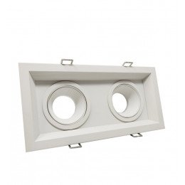 Downlight LED doble orientable blanco para GU10/MR16