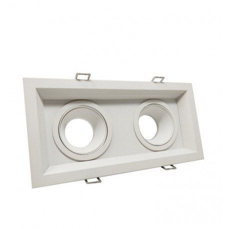 Downlight LED doble orientable blanco para GU10/MR16