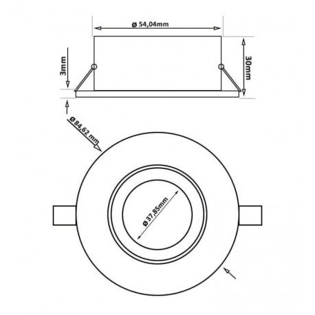 Aro orientable GU10 MR16 aluminio Ø85mm