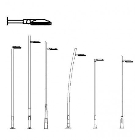Farola LED 40W exterior aluminio Bridgelux 160Lm/W