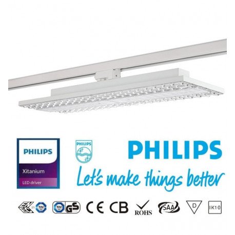 LED-tracÃ© rail schijnwerper lineair 3-fase 75W orientabel 360Â° 58 cm