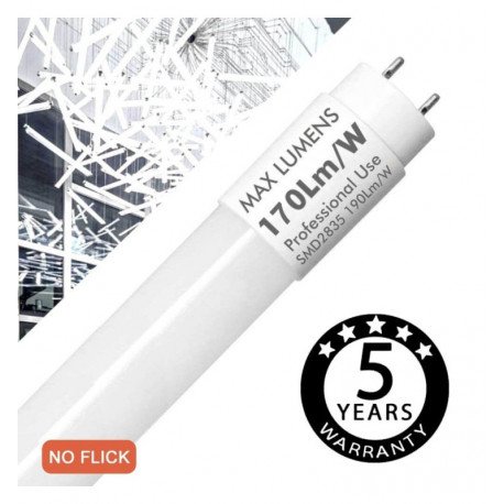 Tubo LED 20W 120cm T8 cristal pack 10 alta luminosidad
