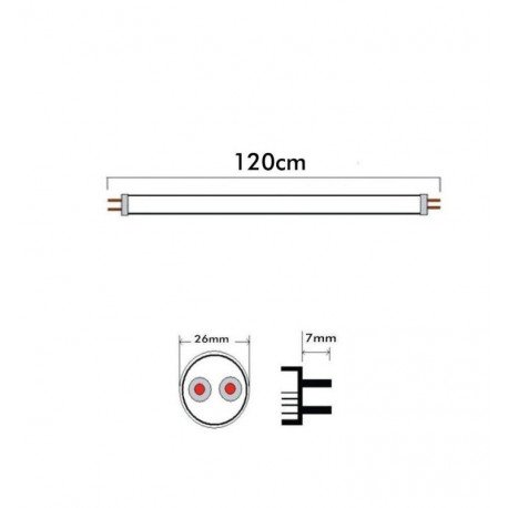 Tubo LED 20W 120cm T8 cristal pack 10 alta luminosidad