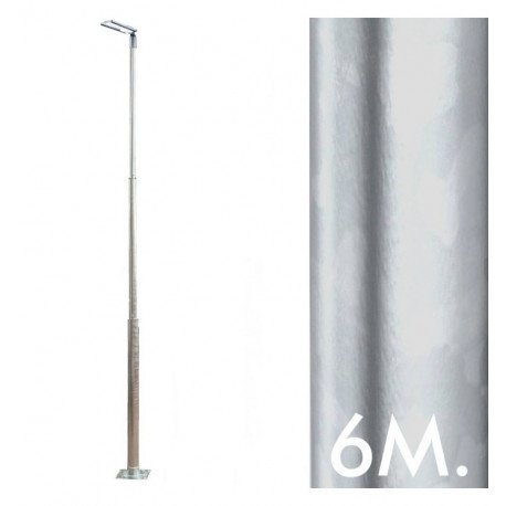 Columna troncocónica galvanizada 6 m para farola exterior