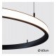 Hangende ledlamp circulair 37W zwart SPACE VENUS 60 cm