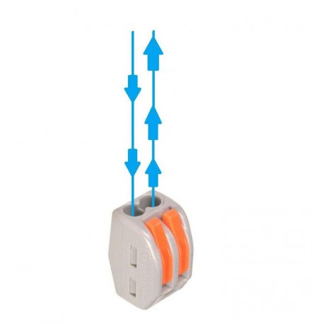 Snelle connector 2 ingangen PCT-212 voor elektrische kabel 0,08-4 mm²