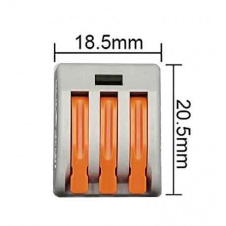 Snelle connector met 3 ingangen PCT-212 voor elektrische kabel 0,08-4 mm²