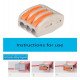Snelle connector met 3 ingangen PCT-212 voor elektrische kabel 0,08-4 mm²