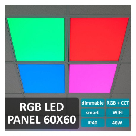 Panel LED 60x60 40W regulable CCT+RGB SMART Google/Alexa