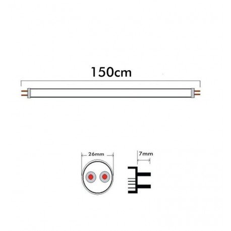 Tubo LED T8 25W 150cm cristal 4250Lm sin parpadeo
