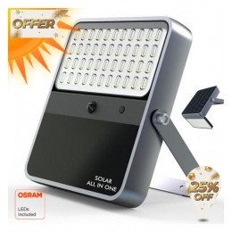 Led-schijnwerper solar buiten 100W OSRAM-chip 5700K ALL IN ONE