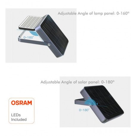 Proyector LED solar exterior 100W OSRAM chip 5700K ALL IN ONE