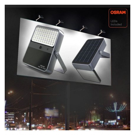Proyector LED solar exterior 100W OSRAM chip 5700K ALL IN ONE