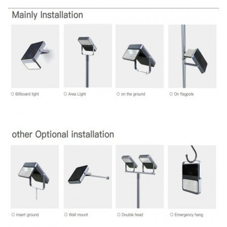 Proyector LED solar exterior 100W OSRAM chip 5700K ALL IN ONE