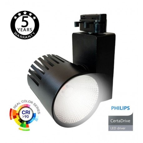 LED schijnwerper 40W UPPSALA zwart 24° monofasige rail
