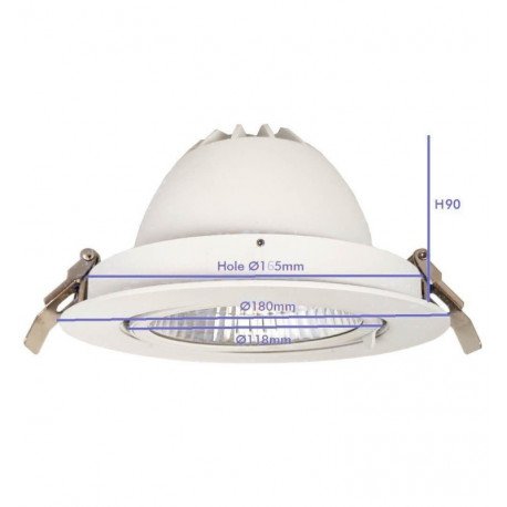 Inbouw downlight LED 30W richtbaar 24° 3CCT CRI+92