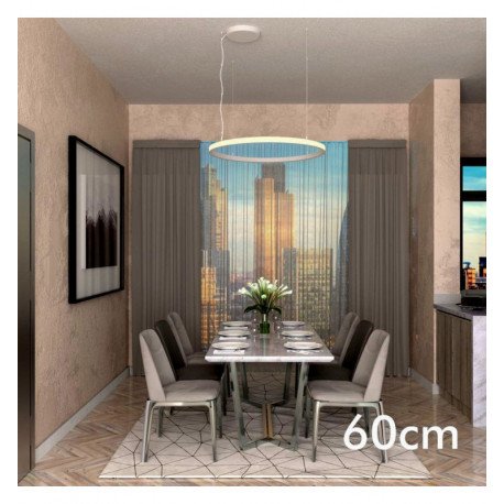 Cirkelvormige LED-hanglamp 37W wit SPACE VENUS 60 cm