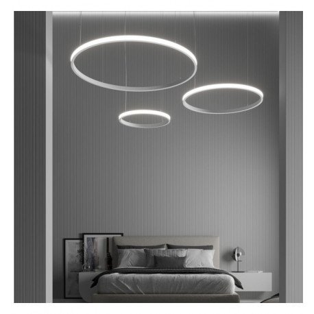 Cirkelvormige LED-hanglamp 37W wit SPACE VENUS 60 cm