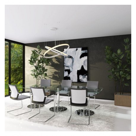 Cirkelvormige LED-hanglamp 37W wit SPACE VENUS 60 cm