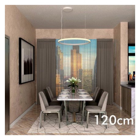 Circulaire LED-hanglamp 77W wit voor interieurdecoratie 120 cm