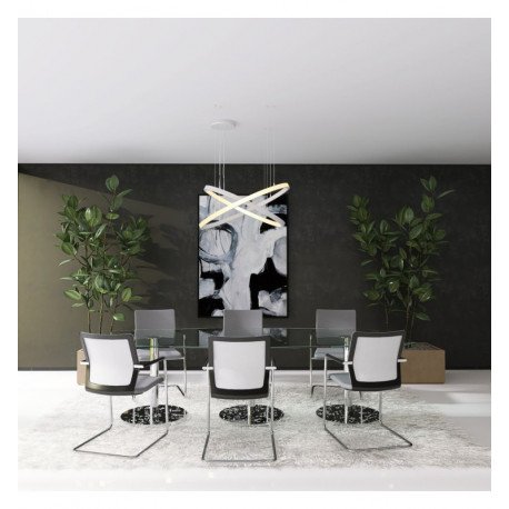 Circulaire LED-hanglamp 77W wit voor interieurdecoratie 120 cm