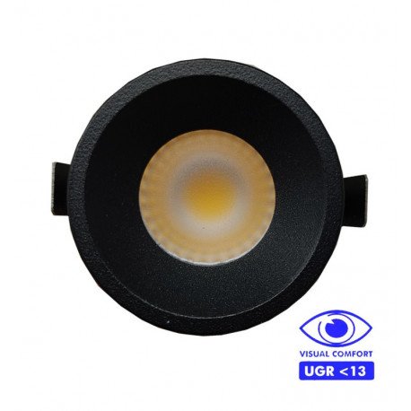 LED Downlight 5W Recessed Circular UGR13 Black